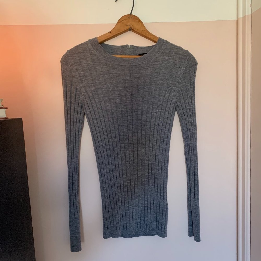 Banana Republic Merino Wool Long Sleeve Shirt with Zipper in Back